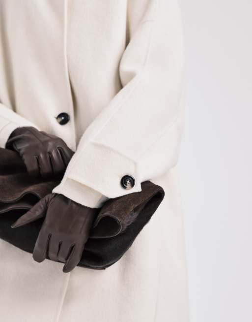 Mango – Capsule – Eleganter Maxi-Mantel aus Wollmix in Winterweiß