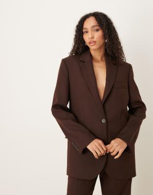 Mango - Capsule - Eleganter Relaxed Fit Blazer in Braun, Kombiteil-Brown