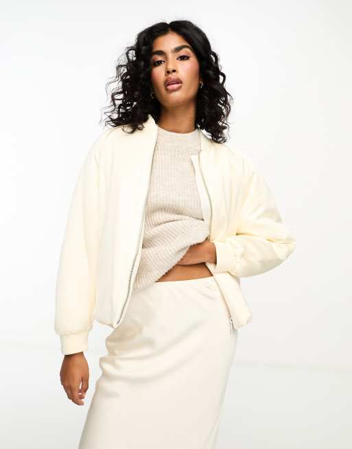 Mango - Capsule - Giacca bomber in raso bianco