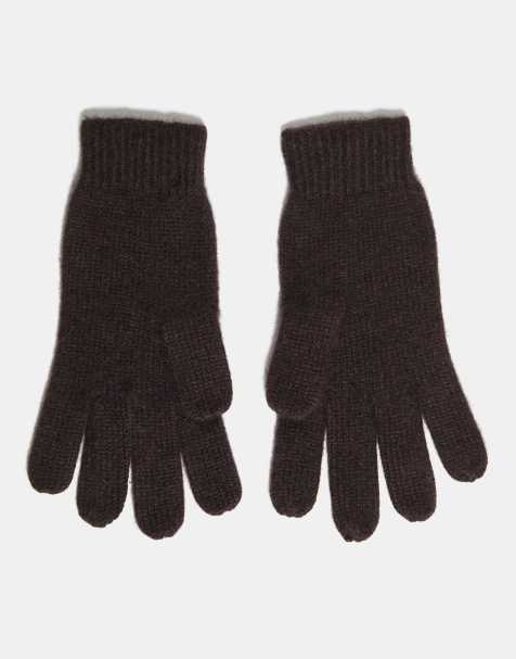 Mango capsule gloves in dark brown - view 1