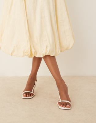 Mango Capsule Linen Bandeau Structured Midi Dress In Yellow