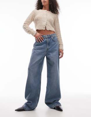 capsule loose straight leg jeans in light blue