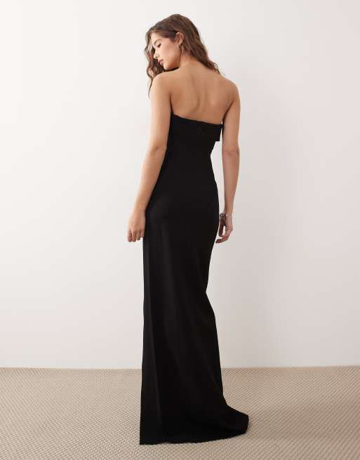 Mango - Capsule - Maxi bandeau-jurk met statement gesp in zwart, 4 van 4