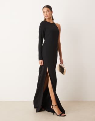 Mango - Capsule - Maxikleid in Schwarz mit One-Shoulder-Träger