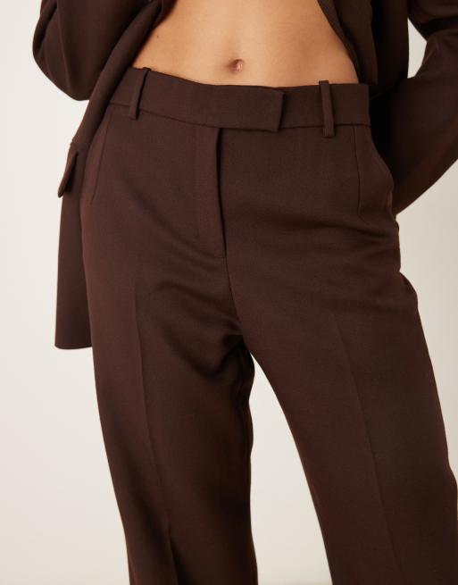 Mango Capsule Pantaloni sartoriali marroni con piega sul