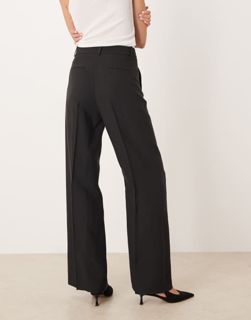 Mango Capsule pleat front tailored straight trouser co-ord in black, 4 of 5