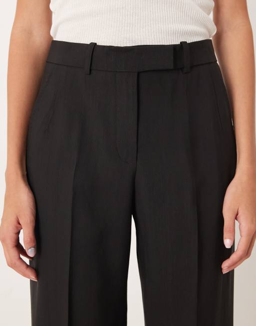 Mango Capsule pleat front tailored straight trouser co-ord in black, 5 of 5