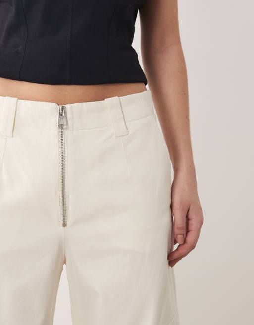 Mango Capsule premium tailored utility pants in cream, 4 of 5