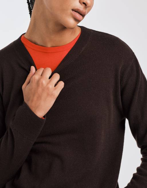 Mango - Capsule - Pull ras de cou en pure laine - Marron, 3 de 4