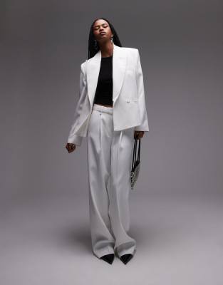 Capsule relaxed tailored pants in white - part of a set