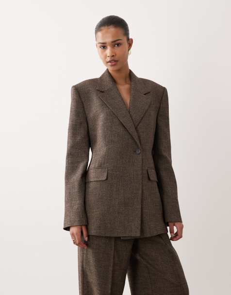 Mango Capsule Ruben premium tailored blazer co-ord in brown