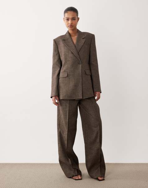 Mango Capsule Ruben premium tailored blazer & trouser co-ord in brown - view 1