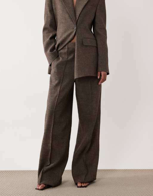Mango Capsule Ruben premium tailored trouser co-ord in brown, 2 of 5