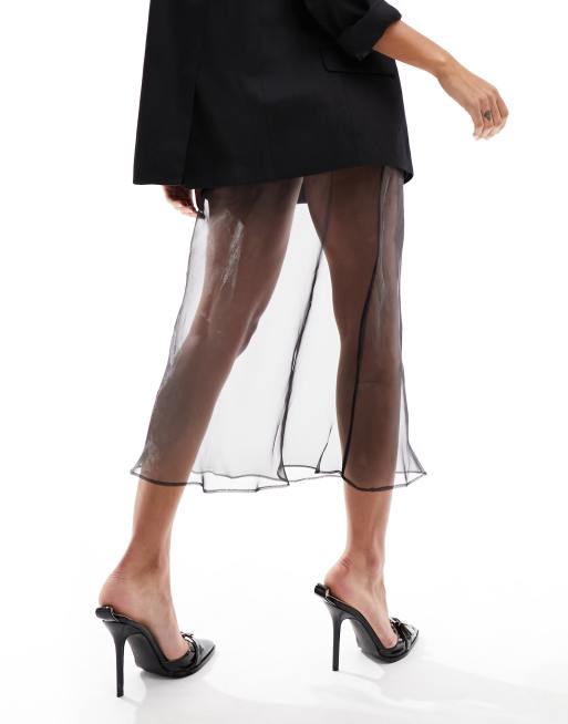 Sheer midi skirt hotsell