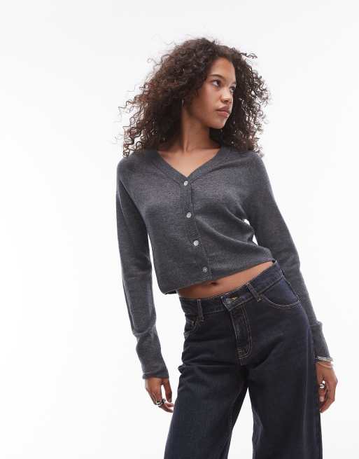 Mango Capsule structured cardigan in gray