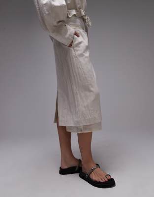 MANGO CAPSULE TAILORED MIDI SKIRT WITH ORGANZA UNDERLAY 