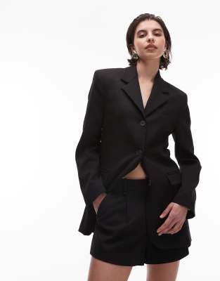 Mango Mango Capsule tailored shorts co-ord in black