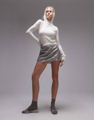 Mango Capsule Wool Hooded Sweater In White