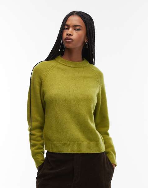 Mango Capsule wool mix sweater in dark green - view 1