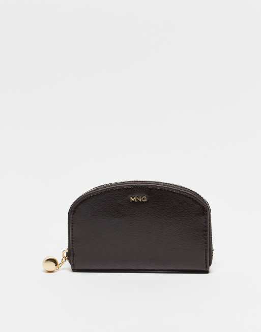 Mango card holder purse in burgundy