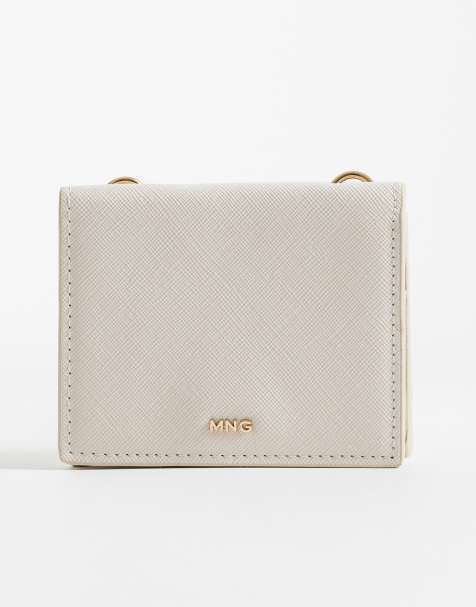 Mango card holder with strap in cream - view 1