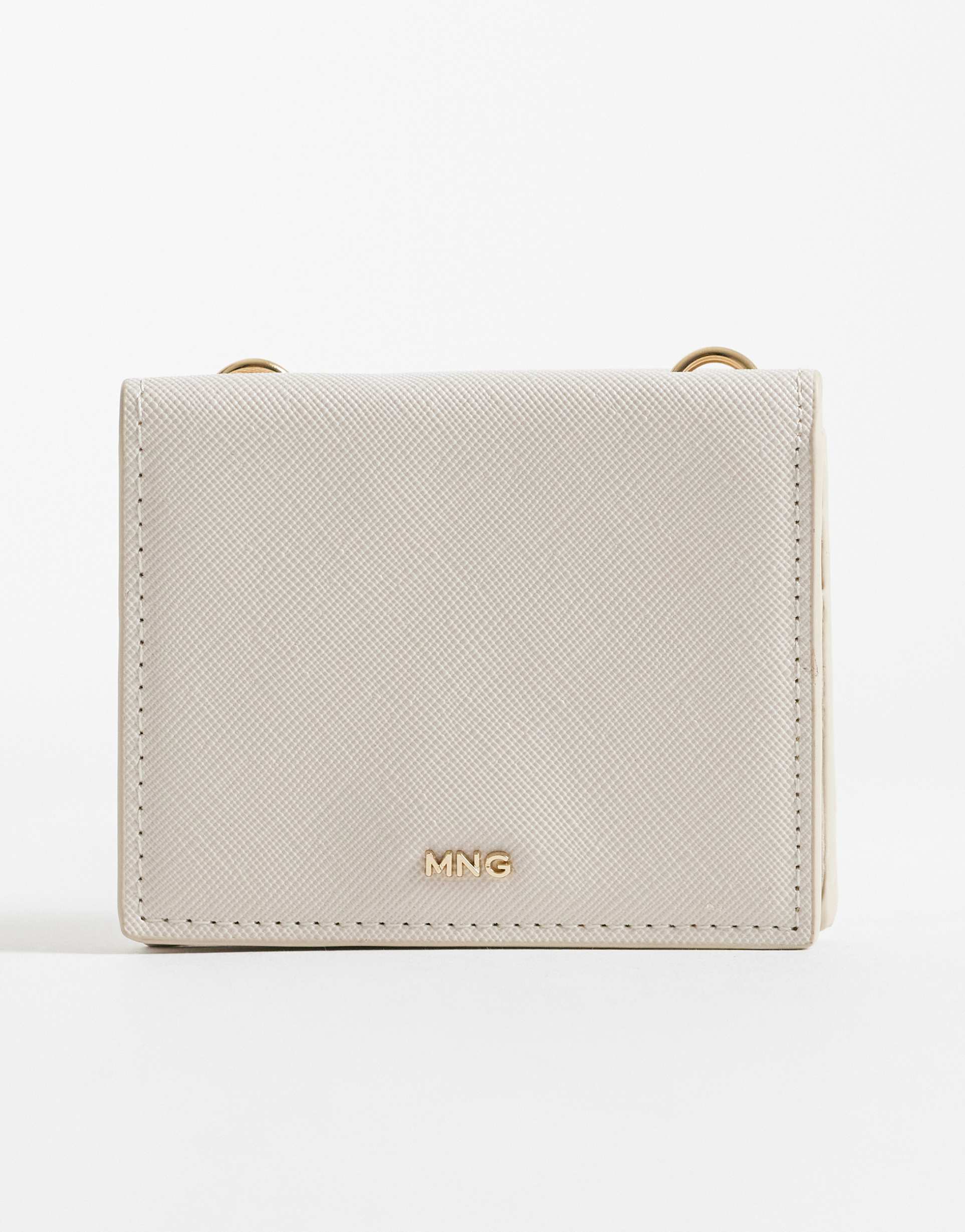 mango card holder with strap in cream