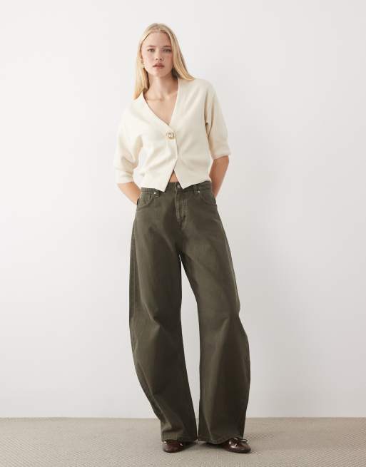 Mango cardigan i kompakt strik med korte ærmer og markant knap i ecru, 3 af 4