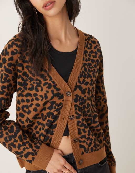 Mango - Cardigan med v-hals og leopardprint, 2 af 4