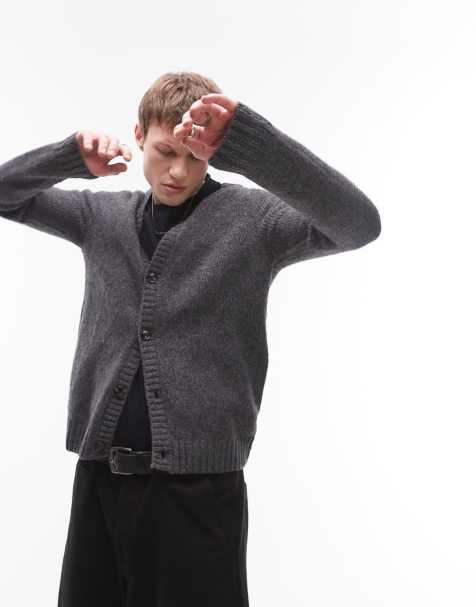 Mango - Cardigan morbido in misto lana antracite - view 1