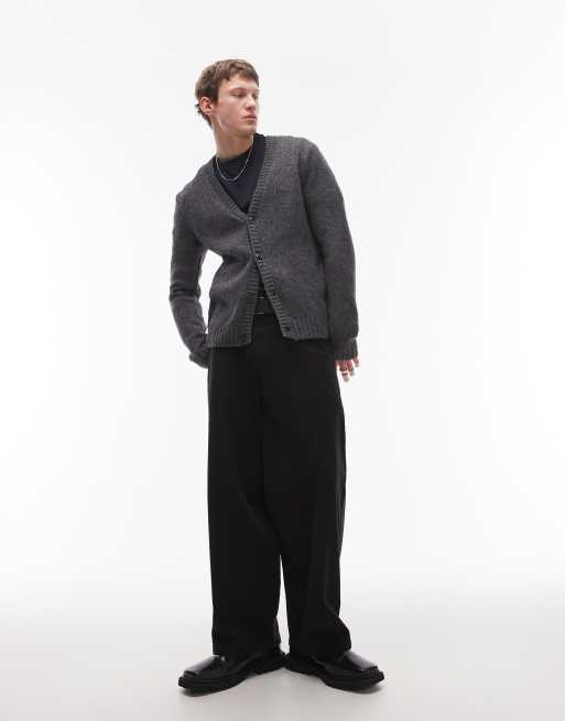 Mango - Cardigan morbido in misto lana antracite, 3 di 4