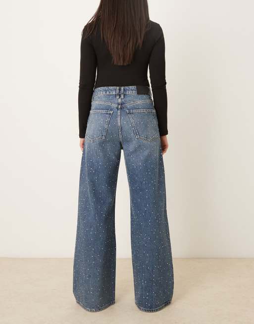 Mango - Caribe - Jean large en coton à ornements - Bleu foncé, 2 de 5