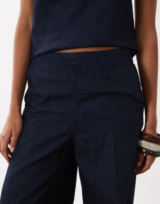 Mango Carla linen mix denim trouser co-ord in indigo, 3 of 5