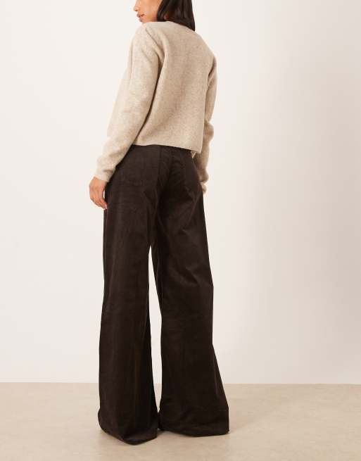 Mango - Carmenp - Corduroy jeans van 100% katoen met wijde pijpen in chocoladebruin, 2 van 5