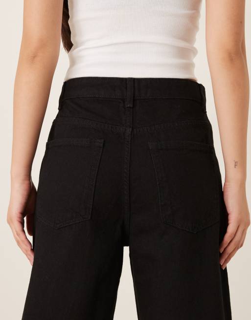 Mango - Carol - Baggy jeans van 100% katoen in zwart, 4 van 5