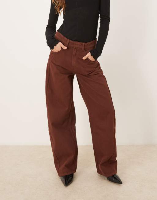 Mango - Carol - Brune baggy jeans i 100% bomuld, 2 af 5