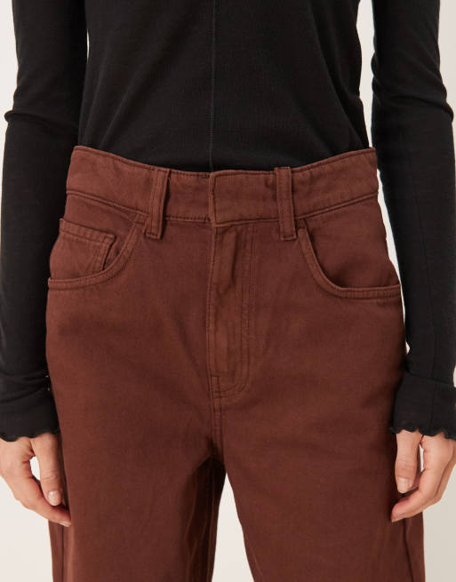 Mango - Carol - Brune baggy jeans i 100% bomuld, 4 af 5