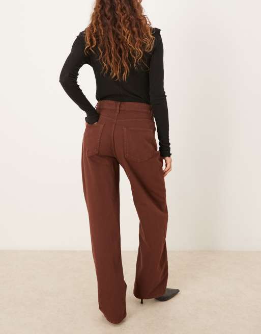 Mango - Carol - Jeans ampi 100% cotone marroni, 3 di 5