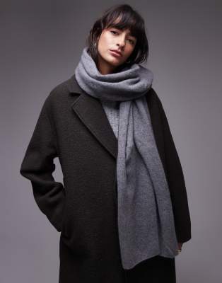 Mango cashmere oversized scarf in grey