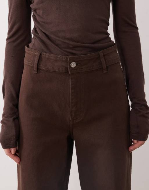 Mango – Catherin – Chokladbruna, raka jeans i bomullsmix, 4 av 5