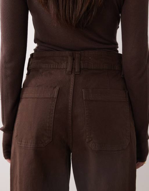 Mango – Catherin – Chokladbruna, raka jeans i bomullsmix, 5 av 5