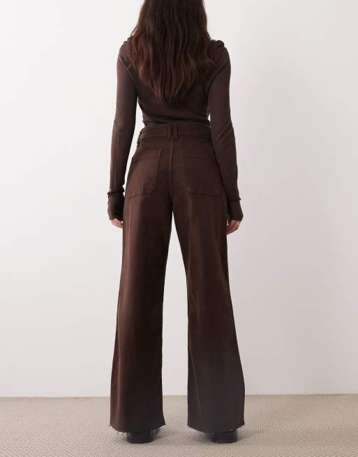 Mango - Catherin - Chokoladebrune jeans i bomuldsblanding med lige ben, 3 af 5