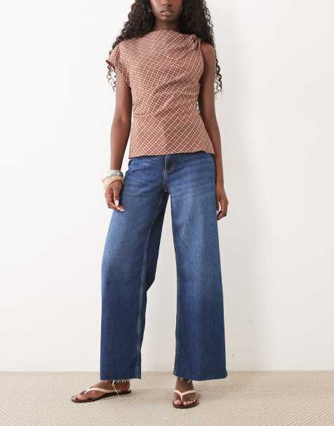 Mango Catherin jean large en bleu foncé - view 1