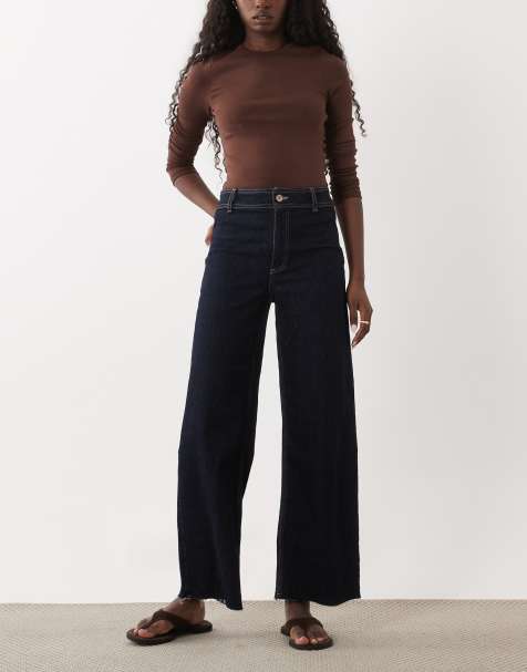 Mango Catherin jeans a gamba larga in indigo - view 1