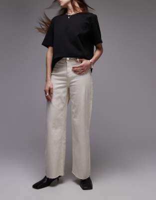 Mango - Catherin - Jeans in Weiß mit weitem Bein