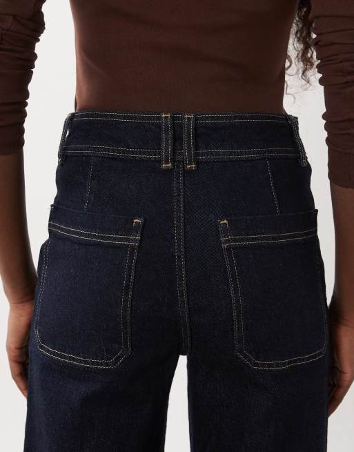 Mango Catherin jeans med brede ben i indigo, 4 af 5