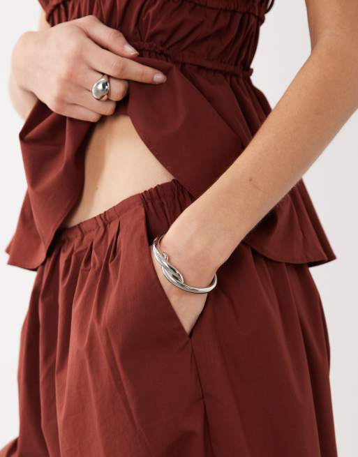 Mango – Cbaperol – Hose aus Baumwollmix in kräftigem Rot mit Bündchen, Kombiteil, 4 von 5