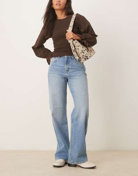 Mango Cecilia mid rise straight jean in light blue