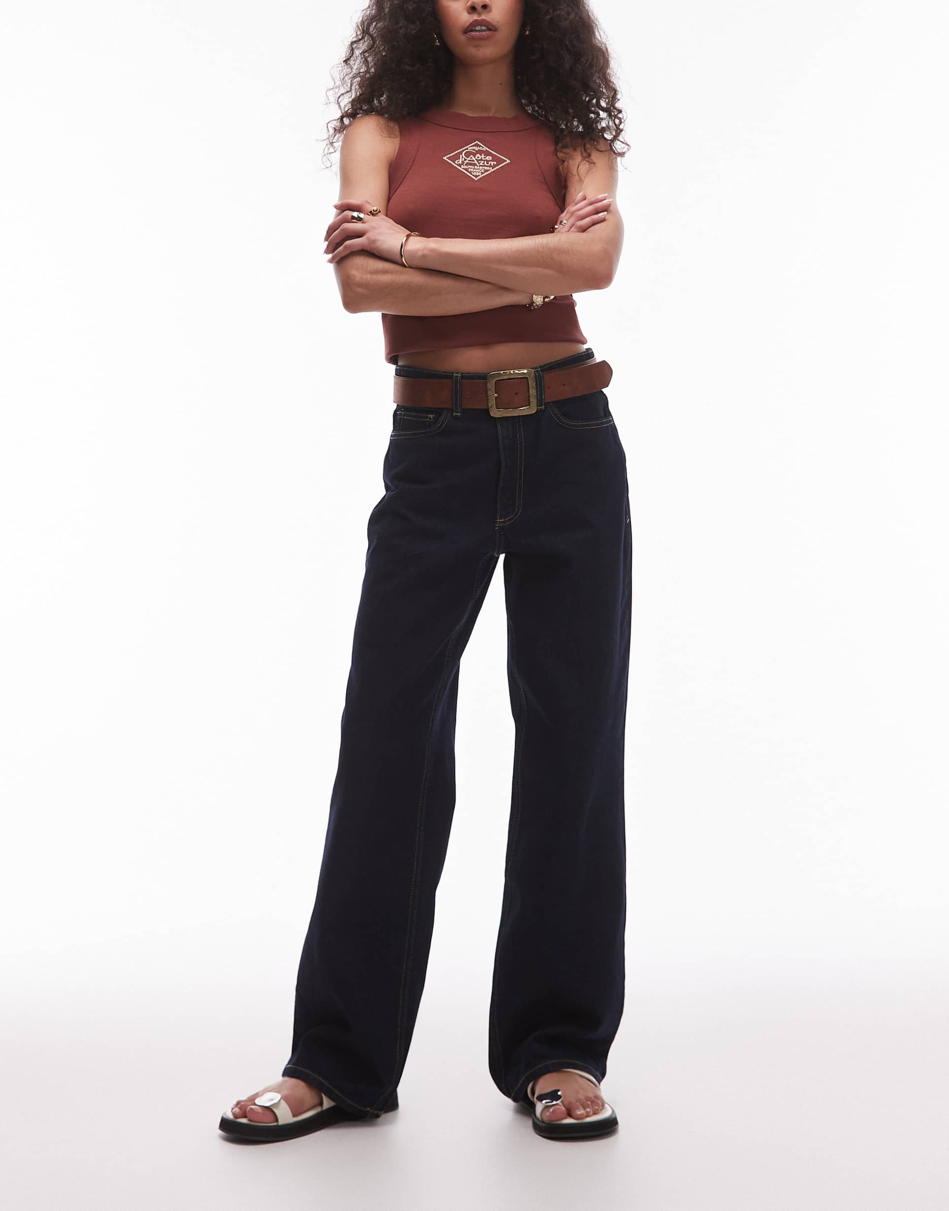 mango cecilia slim jeans in dark blue