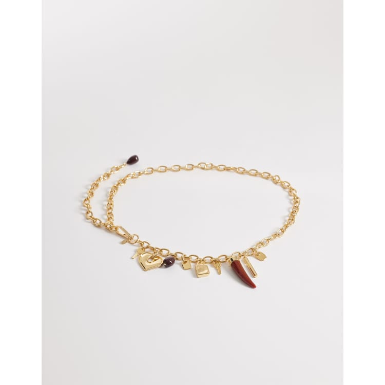 Ceinture Chaîne Dorée Juicy Couture Avec Breloque - Taille Unique, Neuve Avec étiquette, Style Skinny