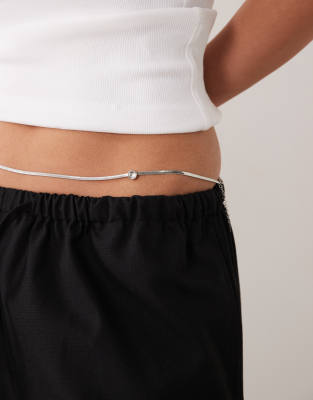Ceinture chaîne ornée de strass - Argenté M